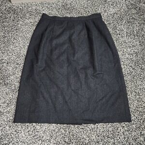 Vtg 90's 80s Mark Henri Collection 100% Wool Skirt Gray Career Busines made USA